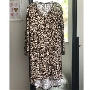 NWOT Mittoshop Leopard Ribbed Cardigan